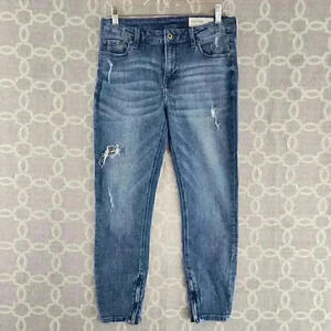 Pistola Anthropologie Distressed Side Zip Crop Women's Jeans 29